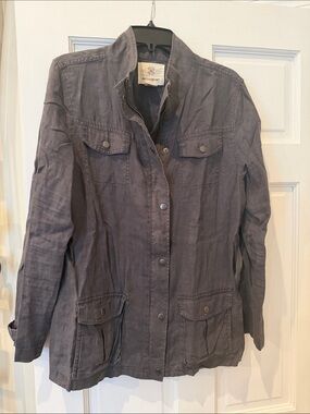 Artisan Ny Gray Utility Jacket with Snap Front
